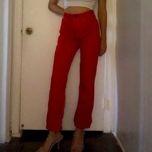 Rag & Bone Straight Leg Jeans in Red with White Trim. Perfect condition. size 26